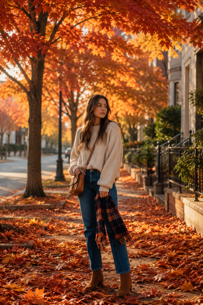 Trendy fall outfits for teens featuring cozy sweaters, jeans, and stylish autumn fashion in 2026.